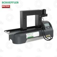 Schaeffler BETEX HEATER200-SMART bearing heater with mounting frame, control display, and power cables on a white background.