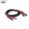 Schaeffler MF-GENERATORCONNECT 22kW 3m Flexible Inductor Cable | E-Shop Bearings Specialist Set of red and black high-current test leads with insulated ends and female connectors, coiled together for automotive testing