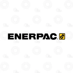 Enerpac logo: bold black wordmark with a yellow square emblem containing a black arrow to the right.