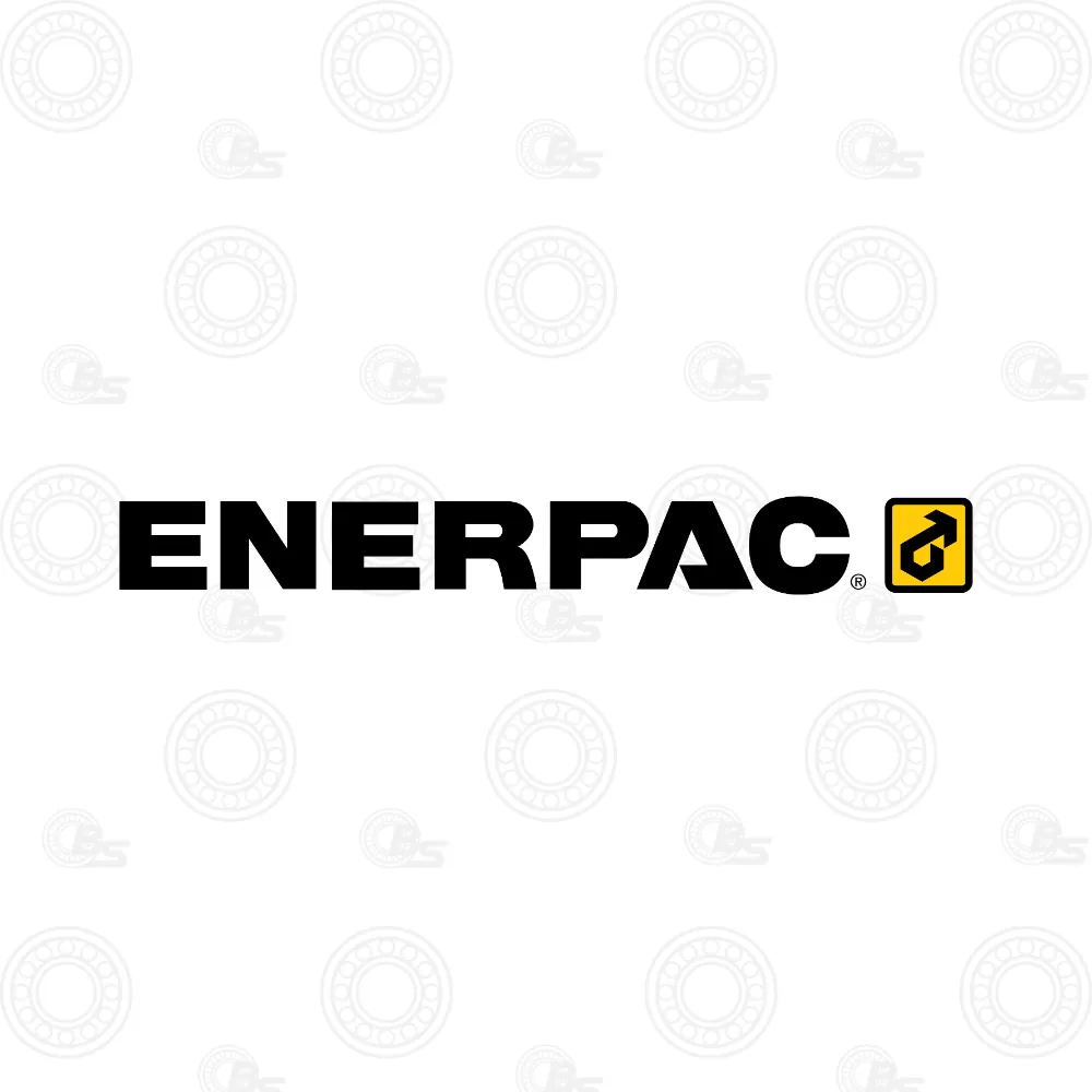 ENERPAC | E-Shop Bearings Specialist Enerpac logo: bold black wordmark with a yellow square emblem containing a black arrow to the right.