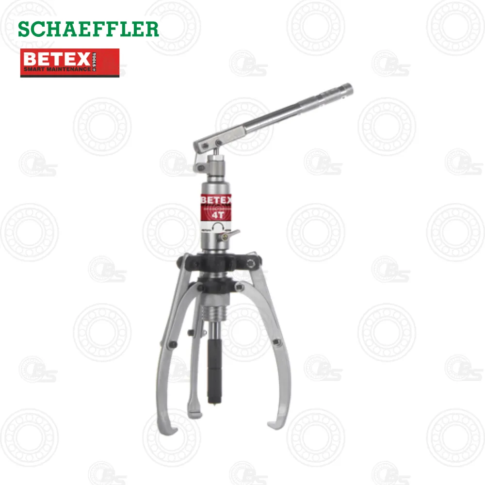 Schaeffler HSP-43 Hydraulic two-three-arm puller | E-Shop Bearings Specialist Betex bearing puller with three jaws and long T-handle used to extract bearings from a shaft (Schaeffler Betex tool).