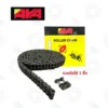 AYA-DUPLEX-ROLLER-CHAIN | E-Shop Bearings Specialist Black roller chain coiled in front of a yellow AVA box, with a separate master link visible.