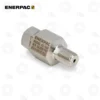Enerpac 41146 Adaptor 3/8 F Cone to 1/4 M NPTF | E-Shop Bearings Specialist Enerpac hydraulic pressure fitting with a male threaded end; label reads 'ENERPAC Model 41-146 WP 10,000 PSI'