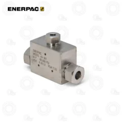Enerpac high‑pressure hydraulic valve block, model 43‑301, rated 60,000 psi, with three ports and metal block shape.
