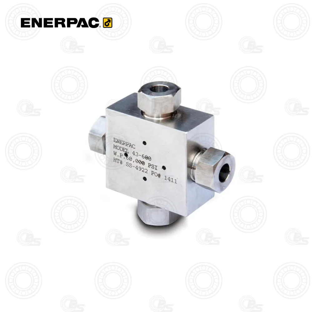 Enerpac 43600 Cross, 3/8" Cone | E-Shop Bearings Specialist Enerpac compact hydraulic valve block with four ports and high-pressure fittings (Model 43-6800, 10,000 psi)