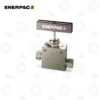 Enerpac 72750 40,000 PSI, 2-Way Shut-Off Valve - 40000 PSI | E-Shop Bearings Specialist Enerpac compact hydraulic hand pump with a metal block and side ports.