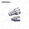 Enerpac A630 1/4" Spee-D-Coupler | E-Shop Bearings Specialist Two chrome hydraulic quick-connect fittings (Enerpac) for connecting hoses or equipment.