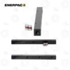 Enerpac A65 Bar Manifold | E-Shop Bearings Specialist Enerpac mounting kit: three black metal bars with holes for pins, plus a set of small red-sealed bolts.