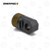Enerpac AD151 9-Ton Clevis Eye | E-Shop Bearings Specialist Enerpac hydraulic adapter: black hex body with bronze threaded male end and central through-hole bore.