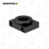 Enerpac AD171 9-Ton Foot Mounting | E-Shop Bearings Specialist Black rectangular bearing housing with a large central threaded bore and two side mounting holes for attachment.