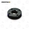 Enerpac AD182 16-Ton Flange Adaptor | E-Shop Bearings Specialist Black circular flange/spacer with a central bore and four small bolt holes around the edge