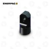 Enerpac BAD153 25-Ton Clevis Eye | E-Shop Bearings Specialist Black metal threaded cylindrical tool with a knurled lower section and a beveled, angled top.