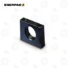 Enerpac BAD191 25-Ton Foot Mounting | E-Shop Bearings Specialist Dark blue rectangular metal block with a central circular bore and two threaded holes on the top face.