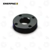 Enerpac BAD192 25-Ton Flange Adaptor | E-Shop Bearings Specialist Black round flange with a central bore and four small bolt holes on a white background.