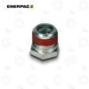 Enerpac BFZ1630 Reducer Bushing 1 2 to 1 4 | E-Shop Bearings Specialist Metal hex nut with a red rubber sealing ring around the threaded body