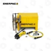 Enerpac BHP152 14-Ton Grip Puller Set | E-Shop Bearings Specialist Enerpac hydraulic toolkit: yellow storage chest with pump, hoses, gauge, and attachments laid out for hydraulic lifting/pressing tasks.