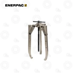 Enerpac bearing puller with three spreader arms and a central hydraulic screw used to remove bearings from shafts
