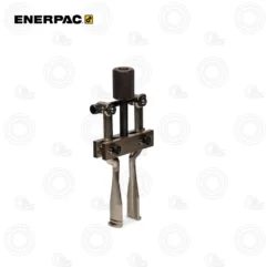 Hydraulic bearing puller with two long handles and central ram for extracting bearings or gears ( Enerpac ).