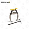 Enerpac LGHNC253 53-Ton Hydraulic Lock Grip Pullers without Cylinder | E-Shop Bearings Specialist Enerpac bearing puller with yellow crossbar, two curved steel arms, a central hub, long forcing screw, and T-handle.