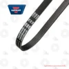 OPTIBELT RB_By shopbearingsspecialist | E-Shop Bearings Specialist Black Optibelt drive belt with white size markings printed on it, angled across the image.