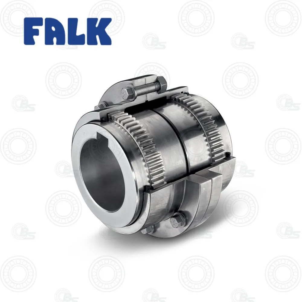 REGALREXNORD FALK GEAR COUPLING | E-Shop Bearings Specialist Two-piece metal shaft coupling with bolt clamps for joining rotating shafts.