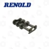 RENOLD SD CONNECTOR SPRING CLIP 3 CL | E-Shop Bearings Specialist Metal roller chain master link connector on a white background, with the Renold logo above.